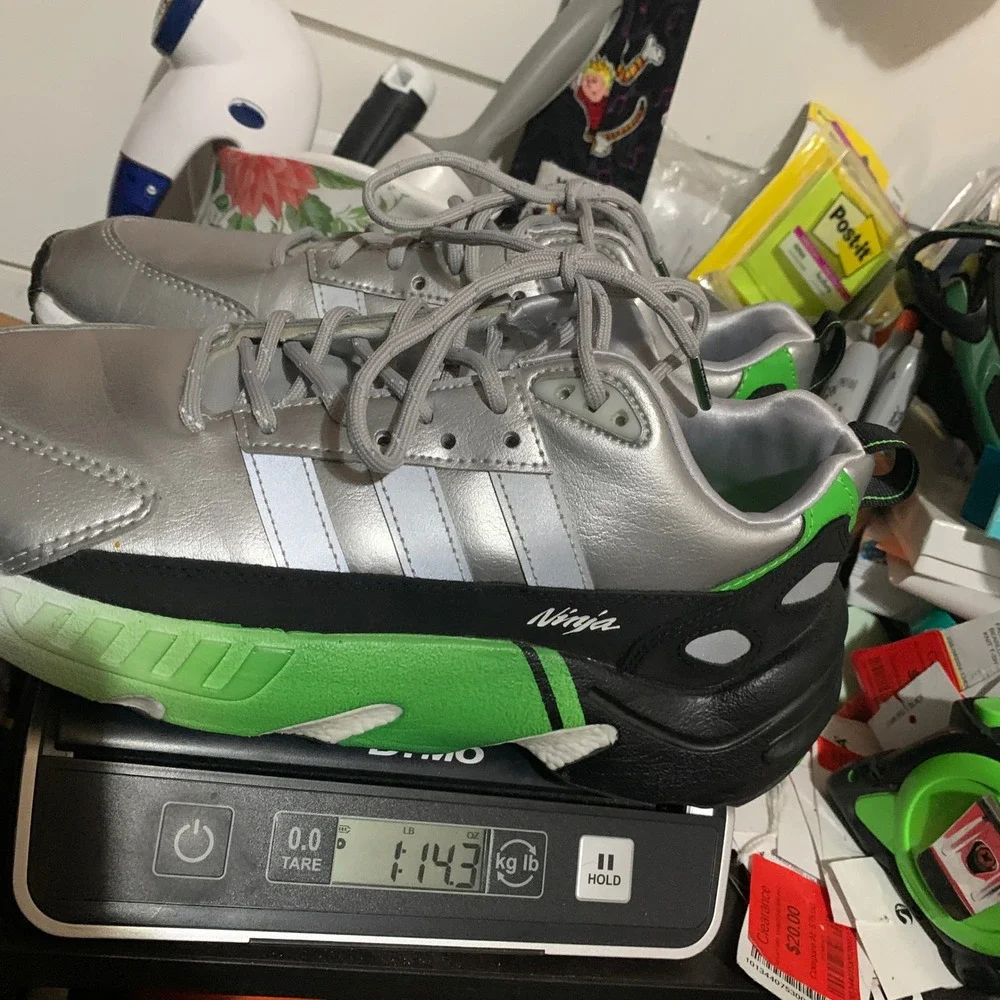 Adidas Kawasaki Ninja ZX22 Boost Silver Green Mens Sneakers GW2125 Size 8